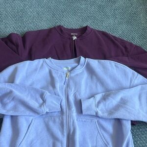 Set of 2 Tek gear zip up cozy sweatshirt Purple and Lavender Jackets